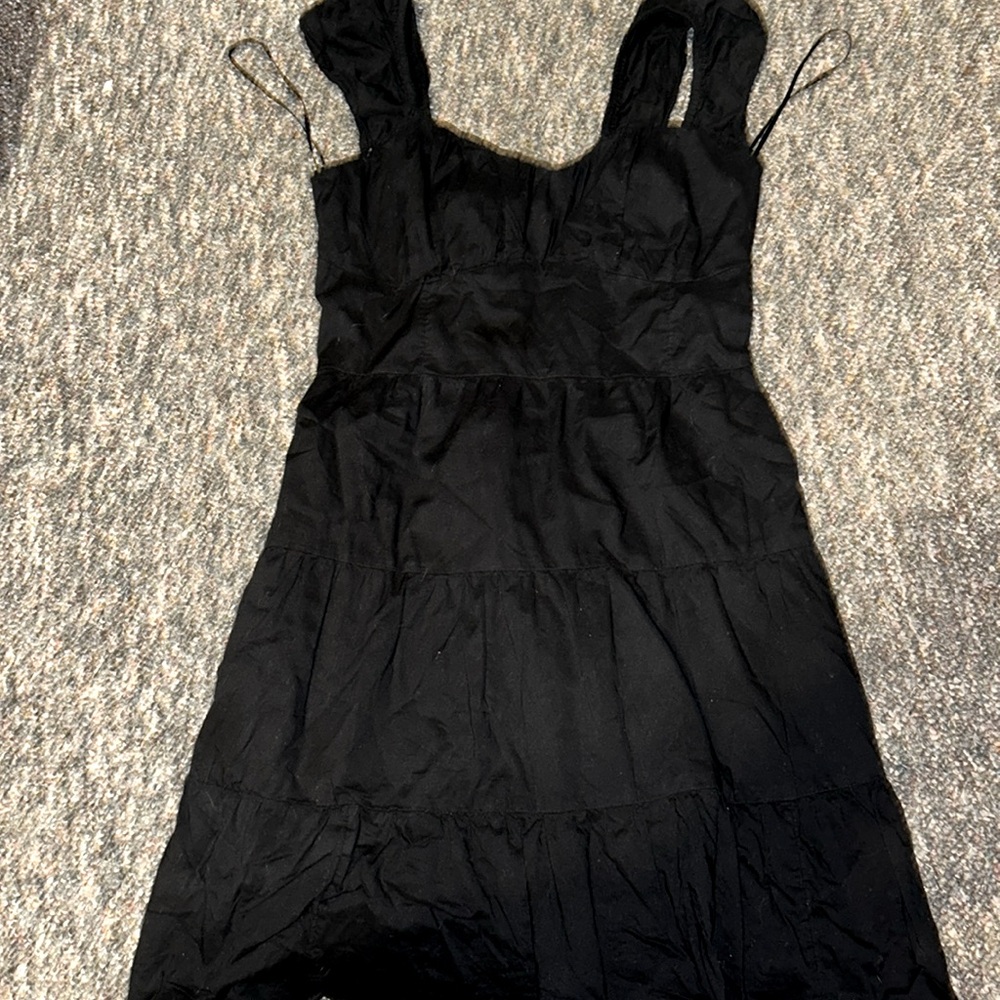 Hollister Black Ruffled Tiered Dress Size Regular Small Stretch